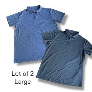 Mens Polyester Stretch Polo 2 PIECE Short Sleeve UNBRANDED Size Large